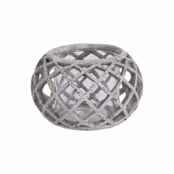 Hill Interiors Large Round Ceramic Lattice Hurricane Lantern