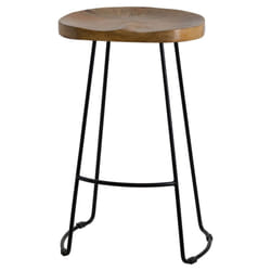 High Hardwood & Metal Barstool | Franklin Shaped Stool | Height 75cm