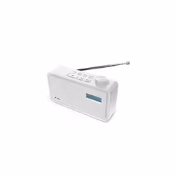 DAB/DAB Digital+ & FM Radio, Portable Mains and Battery Powered DAB Radios Rechargeable Digital Radio with USB Charging - Whi ...
