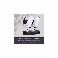 PS5 Charging Dock Dual Controller Charger, Playstation 5 Dual Sense Charging Station Twin Control Base Safe Fast Charging with LED Indicators