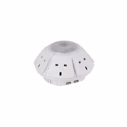 Extension Lead with USB Slots, 1m, Multi USB Plug, Surge Protected, 6 x UK Plug Sockets, 2 x USB Sockets, Phone & Tablet Char ...