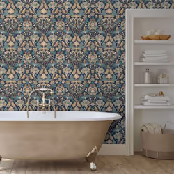 Arthouse Folk Floral Navy Wallpaper 100197AH