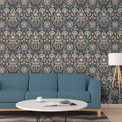 Arthouse Folk Floral Navy Wallpaper 100197AH