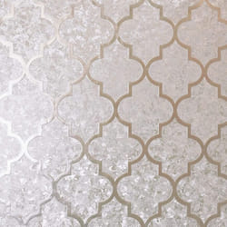 Arthouse Trellis Crushed Velvet Geometric Foil Metallic Geo Wallpaper Shiny Roll - Rose Gold 294604