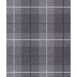 Arthouse Country Tartan Wallpaper Check Hessian Paste The Wall Heavyweight Vinyl - 294900 Charcoal