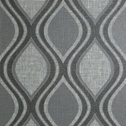 Arthouse Curve Ogee Wallpaper Geometric Wave Paste The Wall Vinyl Heavyweight - 295100 Charcoal