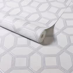 Arthouse Luxe Origin White Silver Wallpaper 295603