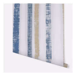 Arthouse Painted Stripe Navy Blue Metallic Gold Textured Wallpaper