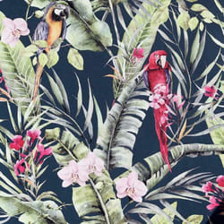 Pretty Polly Wallpaper Arthouse Tropical Navy Parrot Floral Jungle Pink Vinyl