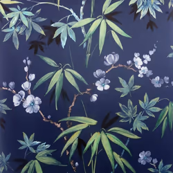 DUTCH WALLCOVERINGS Wallpaper Jasmine Garden Blue Wall Covering Panel Sheet