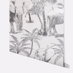 Arthouse Artistick Elephant Grove Charcoal Wallpaper Peel & Stick Self Adhesive