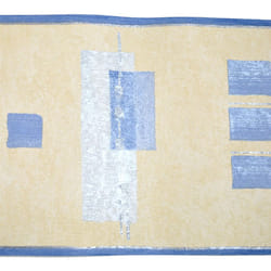 Arthouse Geometric Abstract Blue And Cream Border Wallpaper