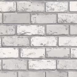 3D Effect White Silver Metallic Brick Wallpaper Stone Slate Industrial Arthouse