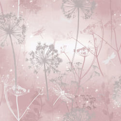 Arthouse Damselfly Glitter Dandelions Botanical Ombre Motif Textured Wallpaper 692305