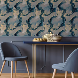 Arthouse Abstract Marble Teal Wallpaper Metallic Gold Effect Modern Contemporary