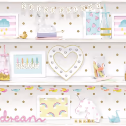 Arthouse Girls Life Childrens Wallpaper Polka Dot Pattern Heart Glitter 696004