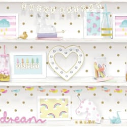 Arthouse Girls Life Childrens Wallpaper Polka Dot Pattern Heart Glitter 696004
