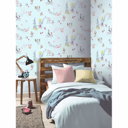 Arthouse Paris With Love Painting Pattern Wallpaper Glitter Motif Eiffel Tower[DUCK EGG 696104]