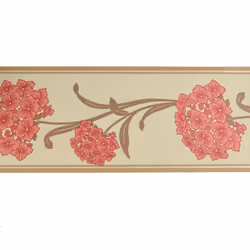 Opera Imogen Border Red Floral Beige Brown Wallpaper Paste The Paper