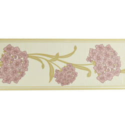 Opera Imogen Border Pink Floral Beige Brown Wallpaper Paste The Paper
