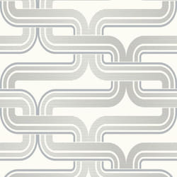 Arthouse Link  Silver Grey White Geometric Wallpaper Stripes Lines Retro Luxury