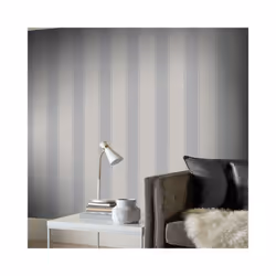 Metallic Textured Large Stripes Vinyl Contemporary Wallpaper 906609