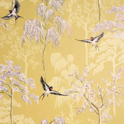 DUTCH WALLCOVERINGS Wallpaper Japanese Garden Ochre Wall Covering Panel Sheet