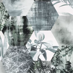 Arthouse Foliage Botanical Hexagonal Geometric Plants Collage Greenery Wallpaper