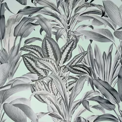 Arthouse Greenhouse Plants Leaves Wallpaper Tropical Jungle Forest Foliage Roll - Mint Duck Egg 909500