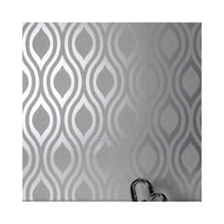 Luxe Ogee Geo Wave Metallic Textured Vinyl Retro Wallpaper 910204