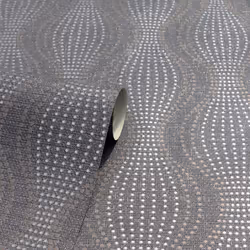Arthouse Calico Dot Wallpaper Textured Metallic Vinyl Glitter Polka Spots Wave - 921001 Gunmetal Grey