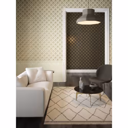 DUTCH WALLCOVERINGS Wallpaper Palm Palace Cream and Gold Wallpaper Panel Sheet