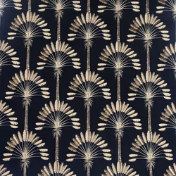 DUTCH WALLCOVERINGS Wallpaper Palm Palace Black and Gold Wallpaper Panel Sheet