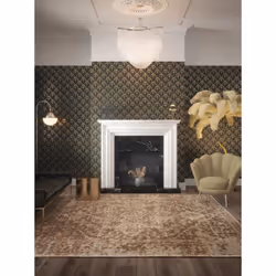DUTCH WALLCOVERINGS Wallpaper Palm Palace Black and Gold Wallpaper Panel Sheet