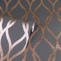 Sequin Trellis Charcoal/Rose Gold