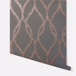 Sequin Trellis Charcoal/Rose Gold