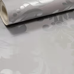 Grey Silver Traditional Vintage Floral Damask Metallic Wallpaper
