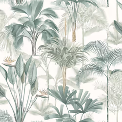 Arthouse King Palm Green Wallpaper Tropical Leaves Botanical White Modern