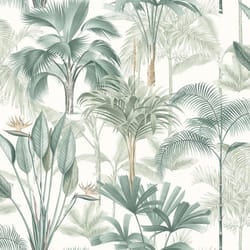 Arthouse King Palm Green Wallpaper Tropical Leaves Botanical White Modern