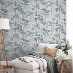 Arthouse King Palm Green Wallpaper Tropical Leaves Botanical White Modern