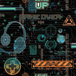 Arthouse Gamer Multicoloured Wallpaper Boys Bedroom Neon Retro Matrix Glitch