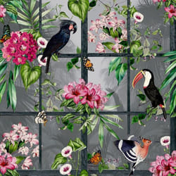 Arthouse Cuban Tropicana Multicoloured Floral Wallpaper Birds Flowers Botanical