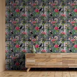 Arthouse Cuban Tropicana Multicoloured Floral Wallpaper Birds Flowers Botanical