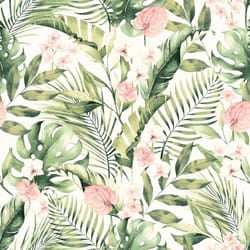Arthouse Tropical Floral Pink Green Wallpaper Flower Botanical Nature Modern