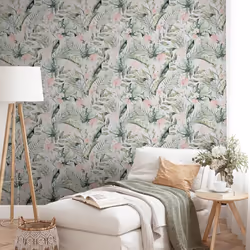 Arthouse Tropical Floral Pink Green Wallpaper Flower Botanical Nature Modern