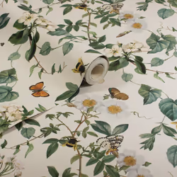 Arthouse Bumblebee Trail Cream Wallpaper Naturistic Flowers