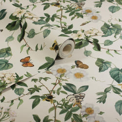 Arthouse Bumblebee Trail Cream Wallpaper Naturistic Flowers