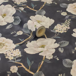 Arthouse Ashley Floral Navy Wallpaper Flowers Rose Leaves Classic