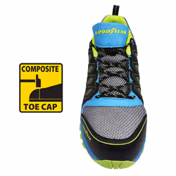 Goodyear Workwear S1P SRA HRO Metal Free Composite Toe Work Safety Trainer Shoes - Multi, 13
