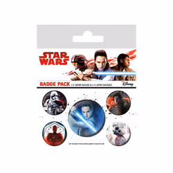 STAR WARS Official Pin Backed Badge Pack THE LAST JEDI Characters